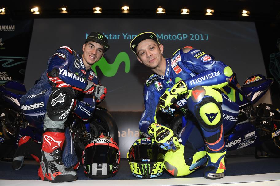 MotoGP 2017. Presentazione team Yamaha, con Valentino Rossi (a destra) e Maverick Vinales. Fotoservizio Milagro